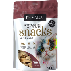 Przysmaki dla kotów DR MALOU 100% liofilizowana wątroba jagnięca 50g