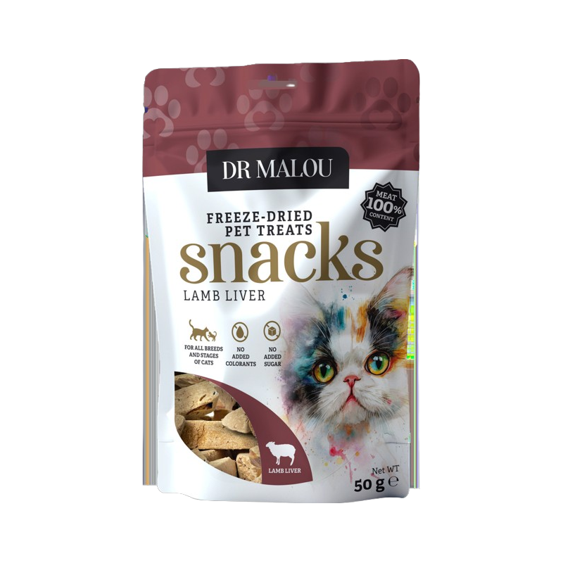 Cat treats DR MALOU 100% freeze-dried lamb liver 50g