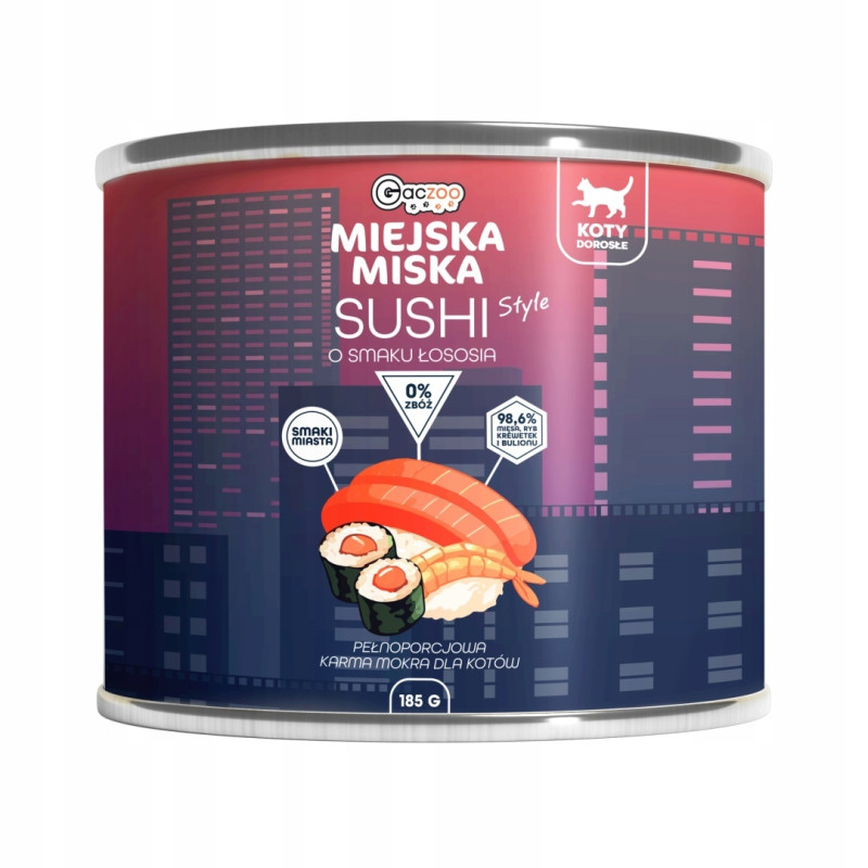 Karma mokra dla kota Gaczoo Miejska Miska Sushi 185g