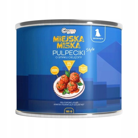 Karma mokra dla psa Gaczoo Miejska Miska dla szczeniąt Pulpeciki Cielęce 185g